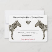 Zebra Love Wedding Breakfast RSVP (Voorkant)