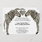 Zebra Love Wedding Invitation Kaart (Voorkant / Achterkant)