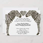 Zebra Love Wedding Invitation Kaart (Voorkant)