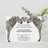 Zebra Love Wedding Invitation Kaart (Staand voorkant)