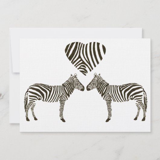 Zebra Love Wedding Invitation Kaart (Achterkant)