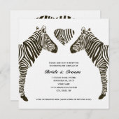 Zebra Love Wedding Reception Uitnodiging (Voorkant / Achterkant)