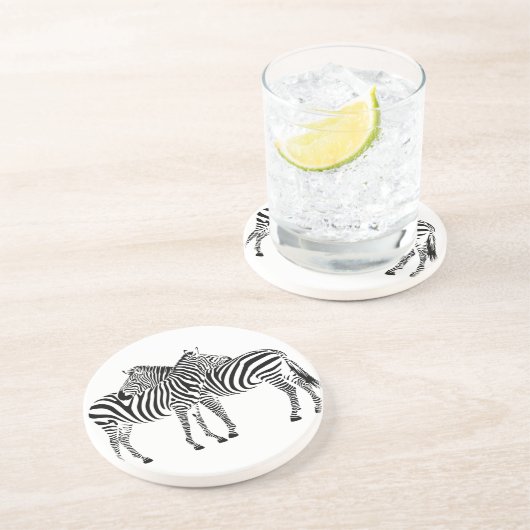 Zebra Love Zandsteen Onderzetter (Zijkant)