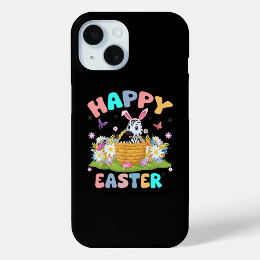Zebra Lover Happy Easter Bunny Zebra Paaszondag Case-Mate iPhone Case (Achterkant)