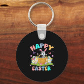 Zebra Lover Happy Easter Bunny Zebra Paaszondag Sleutelhanger (Voorkant)