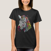 Zebra Lover Kleurrijk Kunstwerk Dierenmotief Zebra T-shirt (Voorkant)