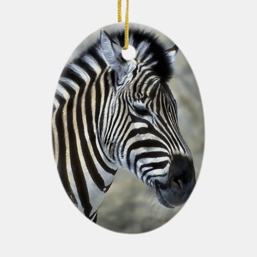 Zebra Lovers Art kerstversiering Keramisch Ornament (Achterkant)