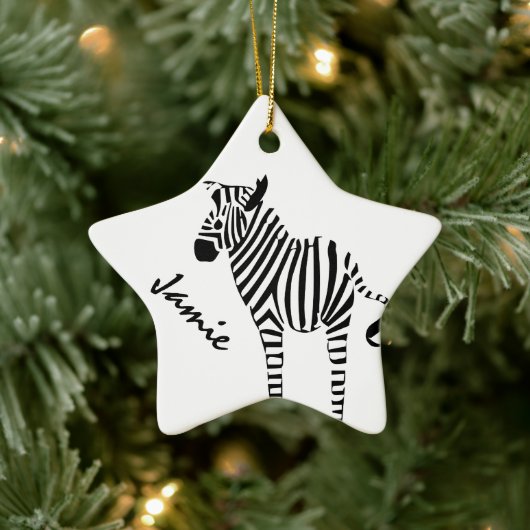 Zebra Lovers Gifts Keramisch Ornament (Boom)