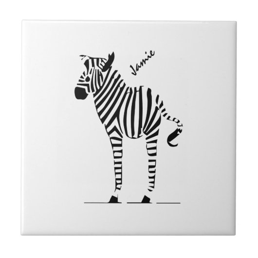 Zebra Lovers Gifts Tegeltje (Voorkant)