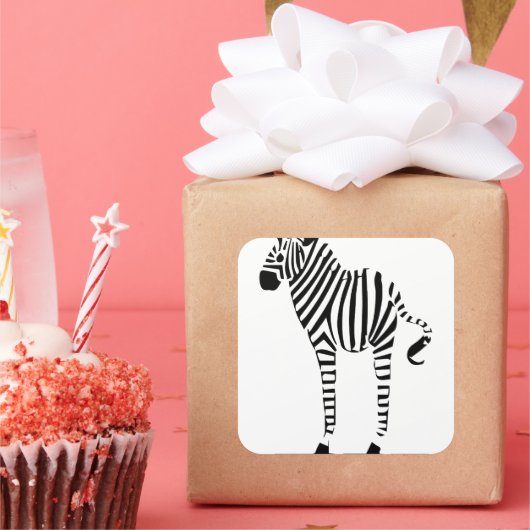 Zebra Lovers Gifts Vierkante Sticker (Feest)