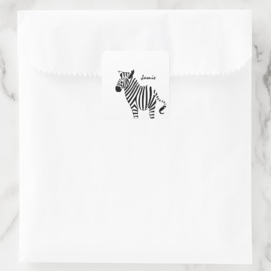 Zebra Lovers Gifts Vierkante Sticker (Tas)