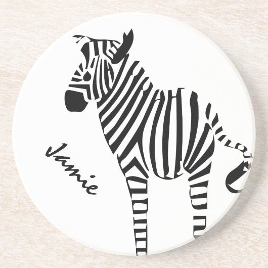 Zebra Lovers Gifts Zandsteen Onderzetter (Voorkant)