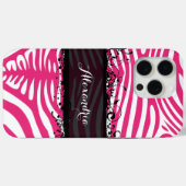 Zebra Lovers Patroonroze en zwart Case-Mate iPhone Case (Achterkant (horizontaal))