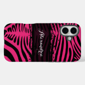 Zebra Lovers Patroonroze en zwart Case-Mate iPhone Case (Achterkant (horizontaal))
