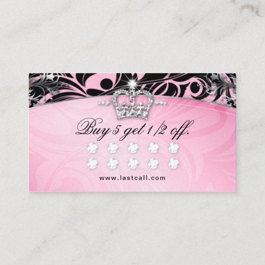 Zebra Loyalty Kaart Sieraden Crown Pink (Achterkant)