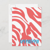 Zebra LtRoze Briefkaart (Voorkant / Achterkant)