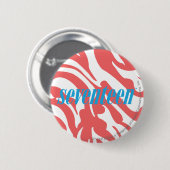 Zebra LtRoze Ronde Button 5,7 Cm (Voorkant /achterkant)