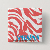 Zebra LtRoze Vierkante Button 5,1 Cm (Voorkant)