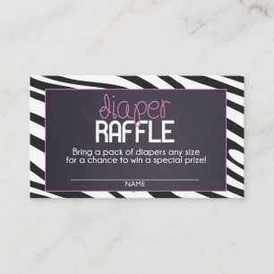 Zebra Luier Raffle Ticket Informatiekaartje