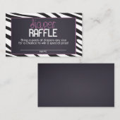 Zebra Luier Raffle Ticket Informatiekaartje (Voorkant / Achterkant)