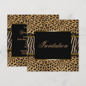 Zebra Luipaard Feest Kaart (Voorkant / Achterkant)
