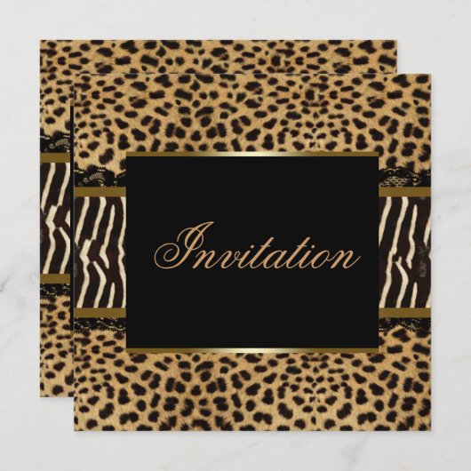Zebra Luipaard Partij Kaart (Voorkant / Achterkant)