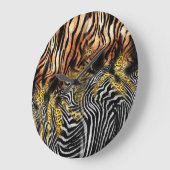 Zebra Luipaardhuid gemengd patroon Grote Klok (Hoek)