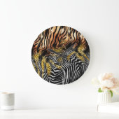Zebra Luipaardhuid gemengd patroon Grote Klok (Huis)