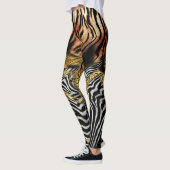 Zebra Luipaardhuid gemengd patroon Leggings (Links)