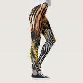 Zebra Luipaardhuid gemengd patroon Leggings (Rechts)