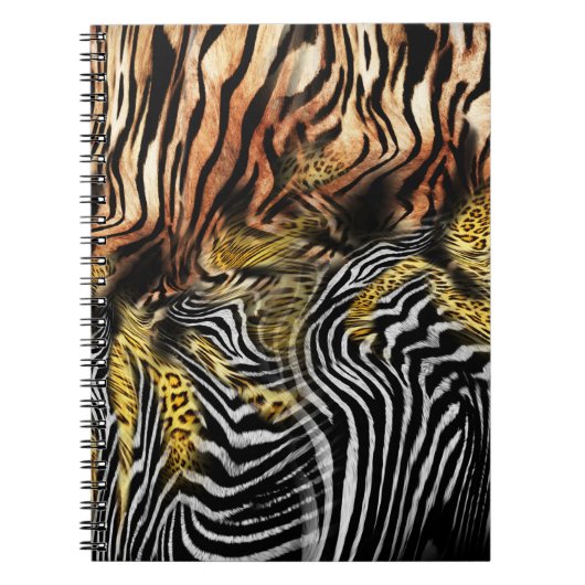Zebra Luipaardhuid gemengd patroon Notitieboek (Voorkant)