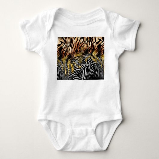 Zebra Luipaardhuid gemengd patroon Romper (Voorkant)