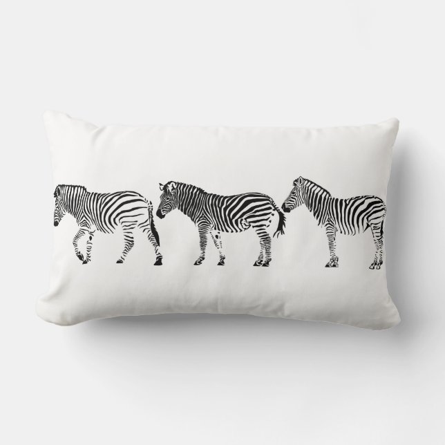 Zebra-lumberkussen. Kussen (Voorkant)