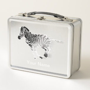 Zebra Lunch Box – gepersonaliseerd Safari cadeau