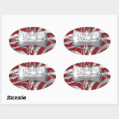 Zebra Luxe sieraden Sticker Rood Sparkle Silver (Vel)
