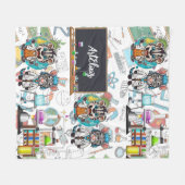 Zebra Mad Scientist Print Fleece Deken (Voorkant (Horizontaal))