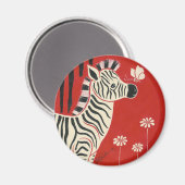 Zebra, Madeliefjes & Vlinder Magneet (Voorkant / Achterkant)
