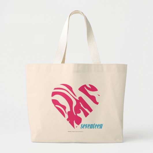 Zebra Magenta 2 Grote Tote Bag (Voorkant)