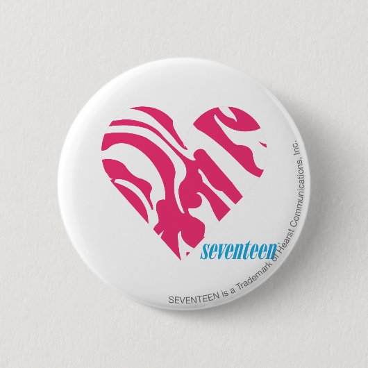 Zebra Magenta 2 Ronde Button 5,7 Cm (Voorkant)
