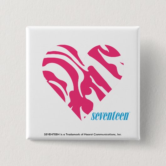 Zebra Magenta 2 Vierkante Button 5,1 Cm (Voorkant)