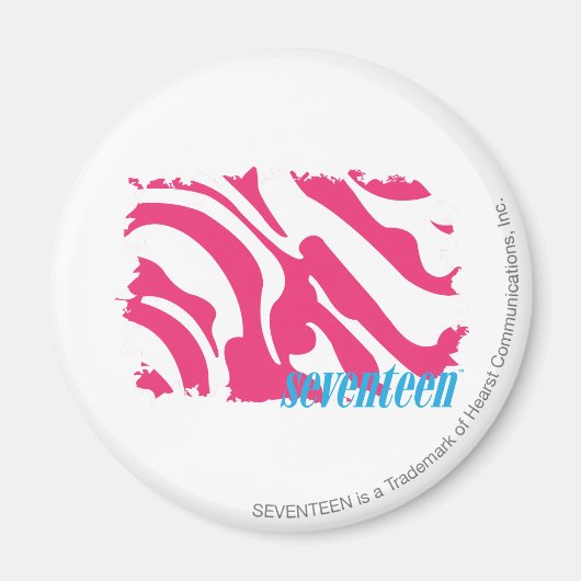 Zebra Magenta 3 Magneet (Voorkant)