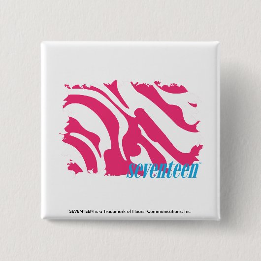 Zebra Magenta 3 Vierkante Button 5,1 Cm (Voorkant)