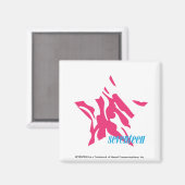 Zebra Magenta 4 Magneet (Voorkant / Achterkant)
