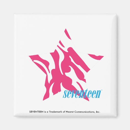 Zebra Magenta 4 Magneet (Voorkant)