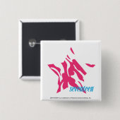 Zebra Magenta 4 Vierkante Button 5,1 Cm (Voorkant /achterkant)