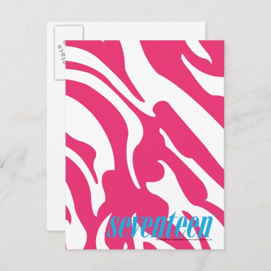 Zebra Magenta Briefkaart (Voorkant / Achterkant)