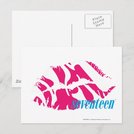 Zebra Magenta Briefkaart (Voorkant / Achterkant)