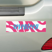 Zebra Magenta Bumpersticker (Op auto)