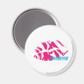 Zebra Magenta Magneet (Voorkant / Achterkant)