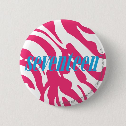 Zebra Magenta Ronde Button 5,7 Cm (Voorkant)